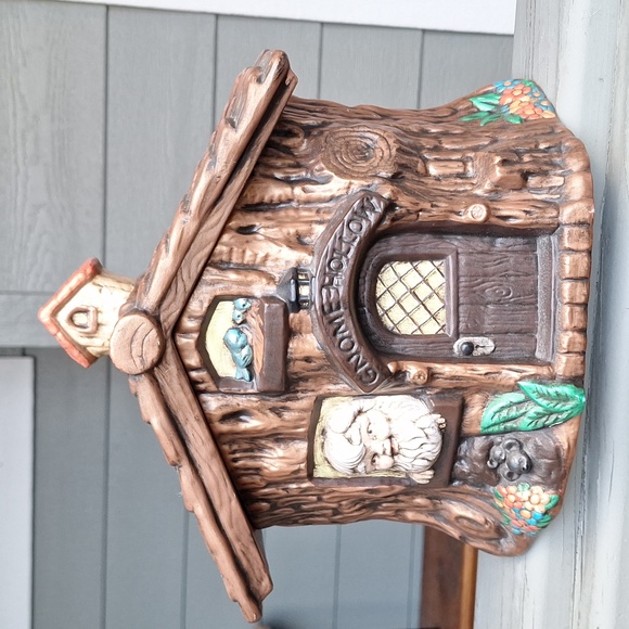 Vintage gnome hollow large cookie jar holiday Christmas